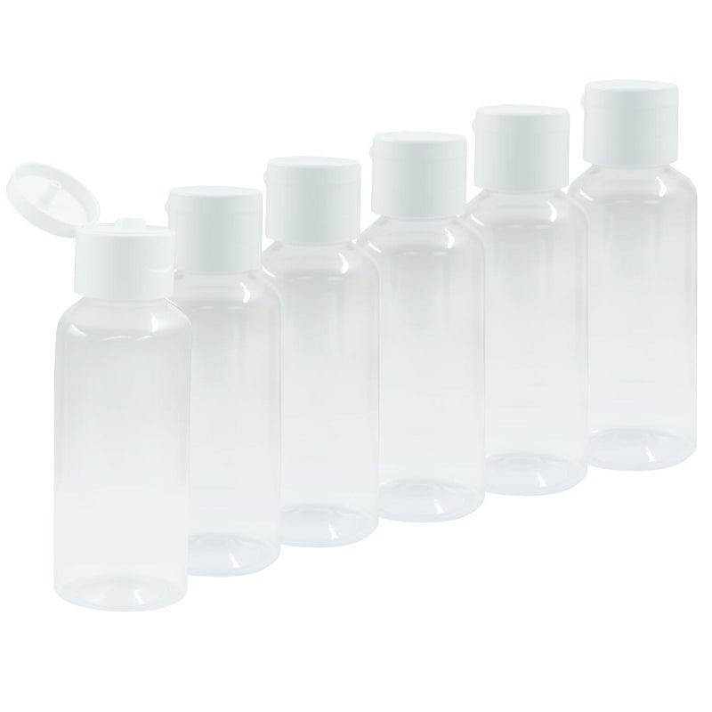 Marvexi 50Pcs 50ml/1.7oz Empty Travel Plastic Squeeze Bottles, Empty Hand Sanitizer Bottles Bulk for Hand Sanitizer, Shampoo, Cosmetic, Toiletries(Clear, White) - Image 1